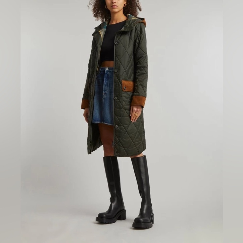 Barbour Mickley Quilted Coat in Olive - Picture 4 of 4